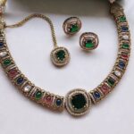 Emerald Multi colour Indian Necklace set