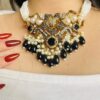 Black turkish Set includes earrings teeka and necklace