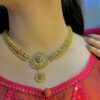South indian round jarao Gold plated necklace set