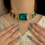Emerald Doublet stone choker set