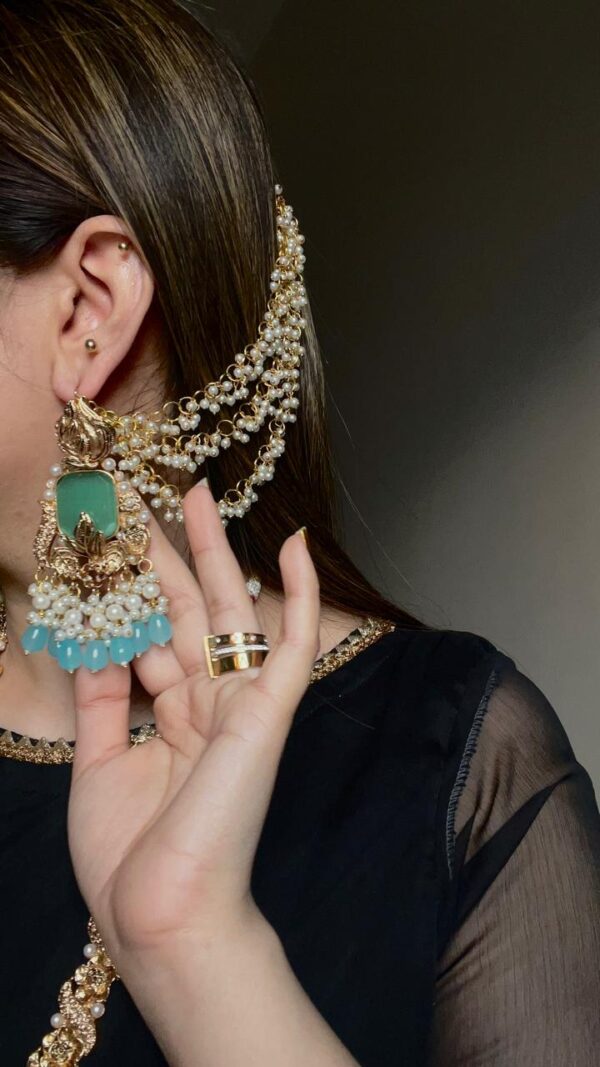 Doublet stone Mint Gold Maala set